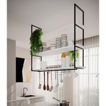 Nicho de Teto Indústrial Denver 120cm Preto e Branco Nicho de Teto Indústrial Denver 120cm Preto e Branco