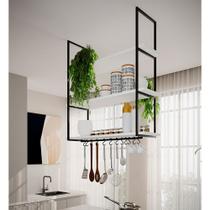 Nicho de Teto Indústrial Denver 95cm Preto e Branco Nicho de Teto Indústrial Denver 95cm Preto e Branco