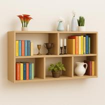 Nicho Decorativa MDF Cru 60x90x18cm porta livros enfeites