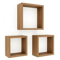 Nicho Decorativo 100% Mdf Amadeirado Com 3 Desmontado - Suprema Móveis