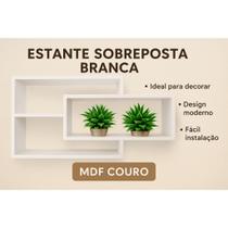 Nicho Decorativo Branco em MDF com Plantas Artificiais - Design Moderno