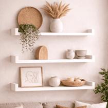 Nicho Decorativo De Parede Sala Porta Retrato objetos Prateleira Reta Mdf U 3un55cm