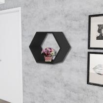 Nicho Decorativo Hexagonal Preto