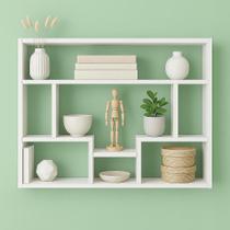 Nicho decorativo mdf 80x90x18 cm moderno multifuncional para sala quarto ou escritório porta livros e enfeites elegant Nicho decorativo mdf 80x90x18 cm moderno multifuncional para sala quarto ou escritório porta livros e enfeites elegant