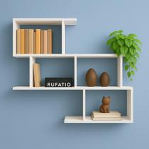 Nicho decorativo mdf 90x90x18 cm moderno multifuncional para sala quarto ou escritório porta livros e enfeites elegant