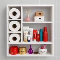 Nicho decorativo organizador de banheiro mdf 70cm multiuso Nicho decorativo organizador de banheiro mdf 70cm multiuso