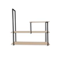 Nicho Decorativo Triplo 120x20 Estilo Industrial Preto