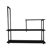 Nicho Decorativo Triplo 60x20 Estilo Industrial Preto