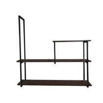 Nicho Decorativo Triplo 80x15 Estilo Industrial Preto