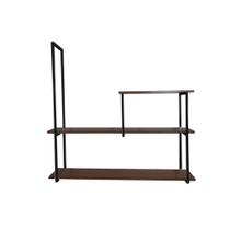 Nicho Decorativo Triplo 80x20 Estilo Industrial Preto