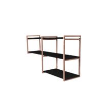 Nicho Decorativo Triplo Invertido em Metal 100x15 Rose Gold Mais Espaço e Estilo para Sua Casa