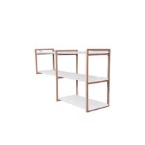 Nicho Decorativo Triplo Invertido em Metal 70x15 Rose Gold Mais Espaço e Estilo para Sua Casa