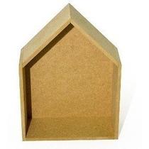Nicho Em Formato De Casinha Com Fundo 1 Unidade Mdf Cru