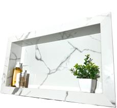 Nicho Em Porcelanato 65x35x10cm Carrara Cristal Borda Dupla Nicho Em Porcelanato 65x35x10cm Carrara Cristal Borda Dupla