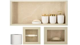 Nicho Em Porcelanato Para Banheiro - kit com 3 peças (Bege) Nicho Em Porcelanato Para Banheiro - kit com 3 peças (Bege)