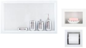 Nicho Em Porcelanato Para Banheiro - kit com 3 peças (Branco)