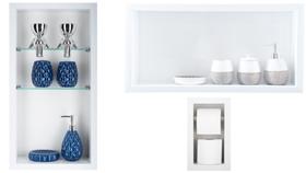 Nicho Em Porcelanato Para Banheiro - Kit com 3 peças (Branco)