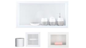 Nicho Em Porcelanato Para Banheiro - Kit com 3 peças (Branco)