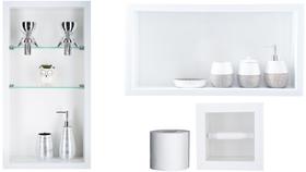 Nicho Em Porcelanato Para Banheiro - kit com 3 peças (Branco)