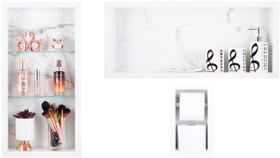 Nicho Em Porcelanato Para Banheiro kit com 3 peças Carrara Gioia