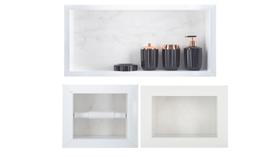 Nicho Em Porcelanato Para Banheiro - kit com 3 peças (Carrara) Nicho Em Porcelanato Para Banheiro - kit com 3 peças (Carrara)