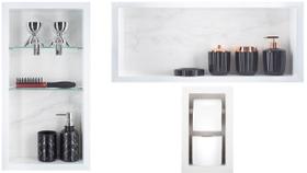 Nicho Em Porcelanato Para Banheiro - kit com 3 peças (Carrara) - Incompany