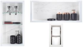 Nicho Em Porcelanato Para Banheiro - kit com 3 peças (Carrara) Nicho Em Porcelanato Para Banheiro - kit com 3 peças (Carrara)