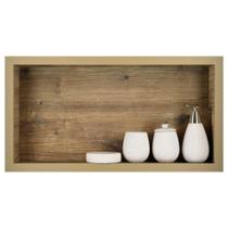 Nicho em Porcelanato Polido para Banheiro - Madeirado 60/08