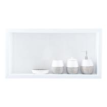 Nicho Em Porcelanato Polido Para Banheiro Porta Shampoo Lavabo Box 60x30x 8cm - (Branco)