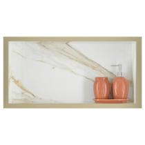 Nicho Embutido 60cm Porcelanato Calacata c/ Bordas Bréccia InCompanyHome Nicho Embutido 60cm Porcelanato Calacata c/ Bordas Bréccia InCompanyHome