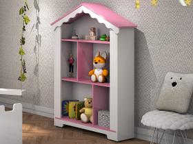 Nicho Estante Organizador Brinquedos Criança Menina Branco/Rosa