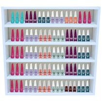 Nicho Expositor Esmaltes Organizador Esmalteira 200 Esmaltes 5 Prateleiras 100% MDF Branco