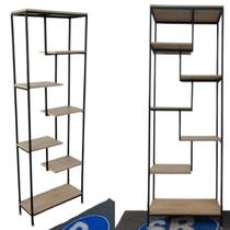 Nicho Expositor Slim Industrial MDF Aço 190cmx64cmx25cm Prateleira Estante Moderna Montada Amadeirada