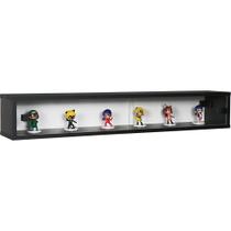 Nicho Funko Portas Correr Acrílico Preto 100x16x18 Puxador Montante Preto