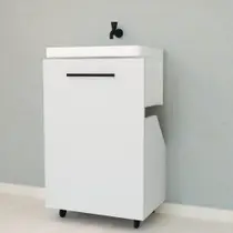 Nicho Gabinete Lavanderia C/ Rodízio Armário Tanque Minimalista