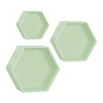 Nicho Hexagonal com 3 verde - Lerina Variedade