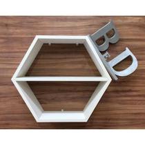 Nicho Hexagonal Com Prateleira Mdf Branco Nicho Hexagonal Com Prateleira Mdf Branco