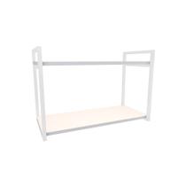 Nicho Industrial 2 Prateleiras Bahamas Ferro Branco Tampo Branco 60cm