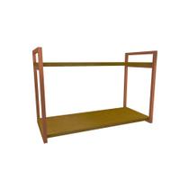Nicho Industrial 2 Prateleiras Bahamas Ferro Cobre Tampo Canela 60cm Nicho Industrial 2 Prateleiras Bahamas Ferro Cobre Tampo Canela 60cm