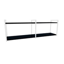 Nicho Industrial 2 Prateleiras Copacabana Ferro Branco Tampo Preto 120cm Nicho Industrial 2 Prateleiras Copacabana Ferro Branco Tampo Preto 120cm