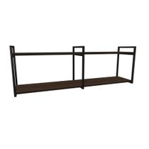 Nicho Industrial 2 Prateleiras Copacabana Ferro Preto Tampo Amêndoa 120cm Nicho Industrial 2 Prateleiras Copacabana Ferro Preto Tampo Amêndoa 120cm