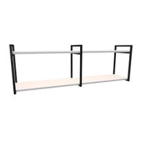 Nicho Industrial 2 Prateleiras Copacabana Ferro Preto Tampo Branco 120cm Nicho Industrial 2 Prateleiras Copacabana Ferro Preto Tampo Branco 120cm