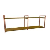Nicho Industrial 2 Prateleiras Grécia Ferro Cobre Tampo Canela 100cm Nicho Industrial 2 Prateleiras Grécia Ferro Cobre Tampo Canela 100cm