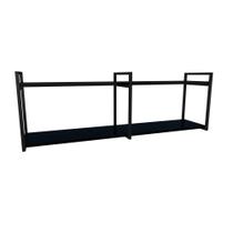 Nicho Industrial 2 Prateleiras Grécia Ferro Preto Tampo Preto 100cm