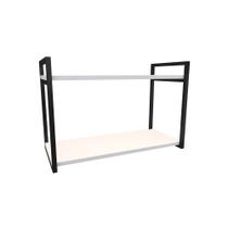 Nicho Industrial 2 Prateleiras Maldivas Ferro Preto Tampo Branco 80cm