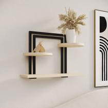 Nicho Industrial Bali para Organização e Decoração de Espaços Elegantes Ferro Preto Tampo Off White