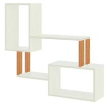 Nicho Industrial com 2 Nichos F25 JPF Pradel 100% MDF Off White/Freijo Fosco e 2 Prateleiras Estilo e Funcionalidade