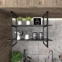 Nicho Industrial Cozinha Prateleira Suspensa MDF Suporte Industrial Nicho Industrial Cozinha Prateleira Suspensa MDF Suporte Industrial