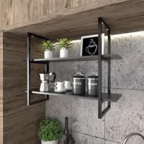 Nicho Industrial Suspenso Cozinha Prateleira Suspensa MDF Suporte Nichos