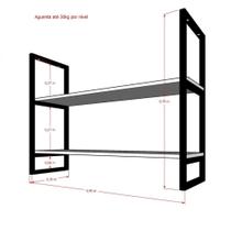 Nicho Industrial Suspenso Cozinha Prateleira Suspensa Nichos Suporte MDF
